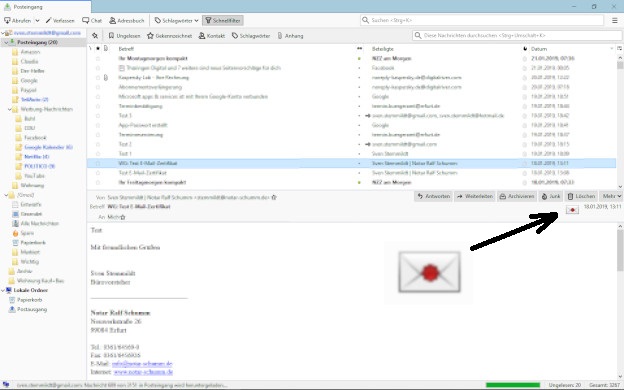 Thunderbird – Signatur-Anzeige